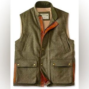 NWT Orvis Herringbone Tweed Wool and Cotton Outdoors Vest (Size M, fits LARGE)